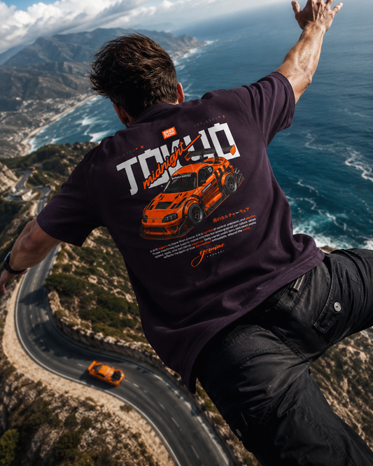 Tokyo Midnight Skyline Tee - Dark Style graphic tee photo