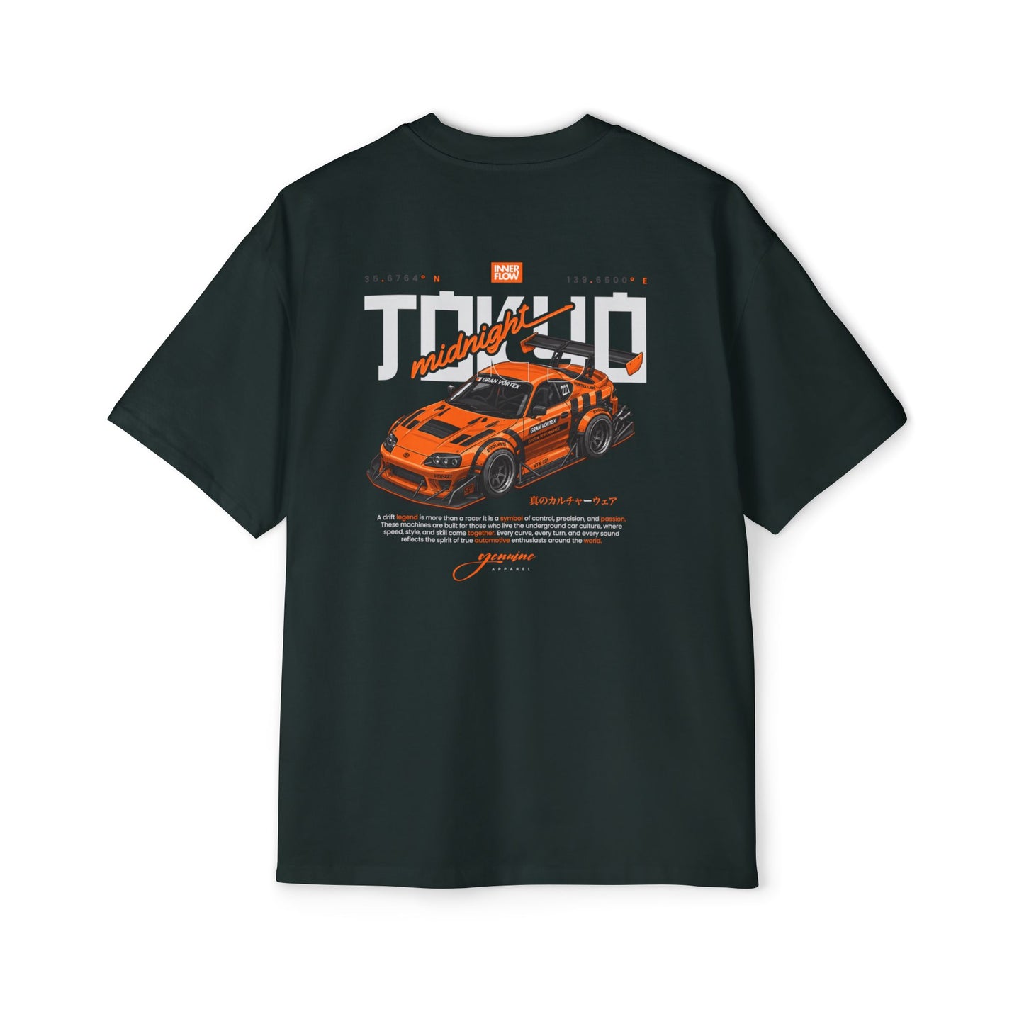 Tokyo Midnight Skyline car tee | Racing Graphic Tee | Dark Style