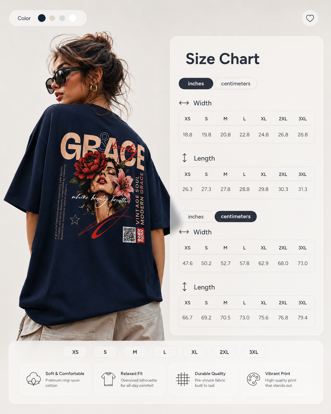 Grace floral portrait Tee | Vintage modern grace graphic tshirt women