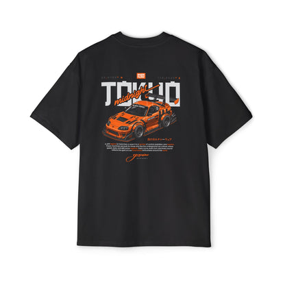 Tokyo Midnight Skyline car tee | Racing Graphic Tee | Dark Style