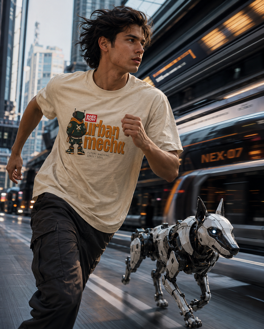Urban Mecha robot graphic tee | Mech character streetwear