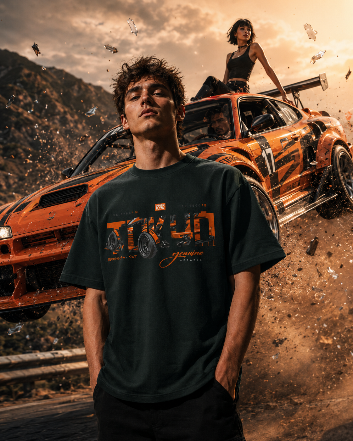 Tokyo Midnight Skyline Tee - Dark Style graphic tee photo