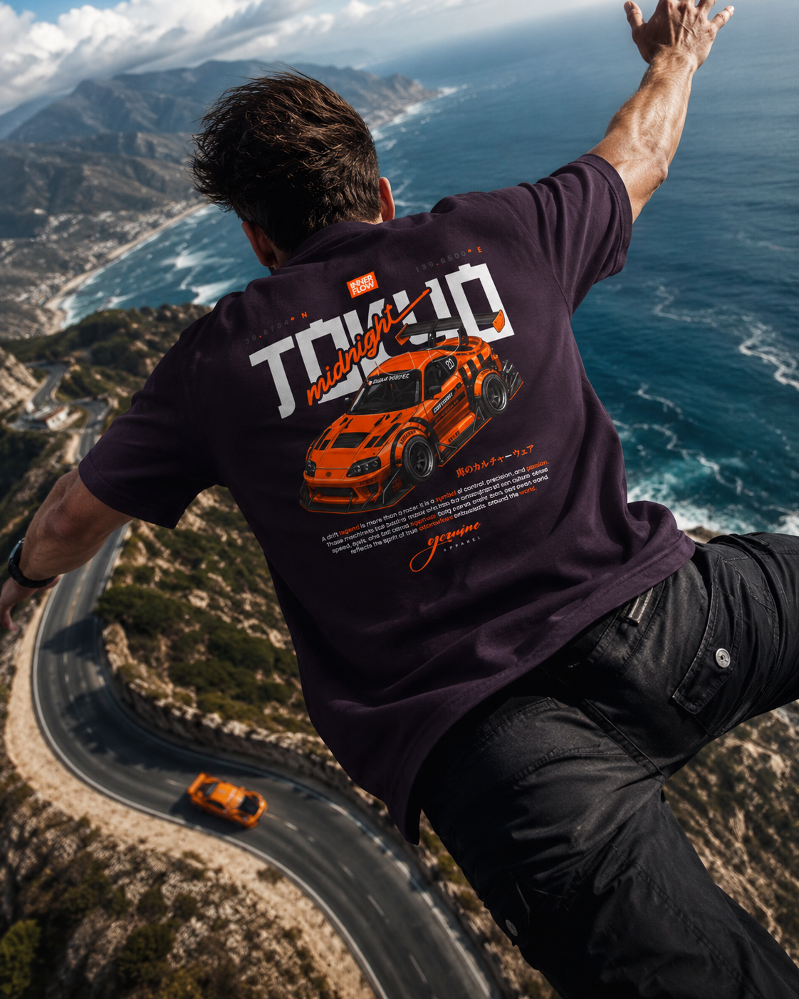 Tokyo Midnight Skyline Tee - Dark Style graphic tee photo