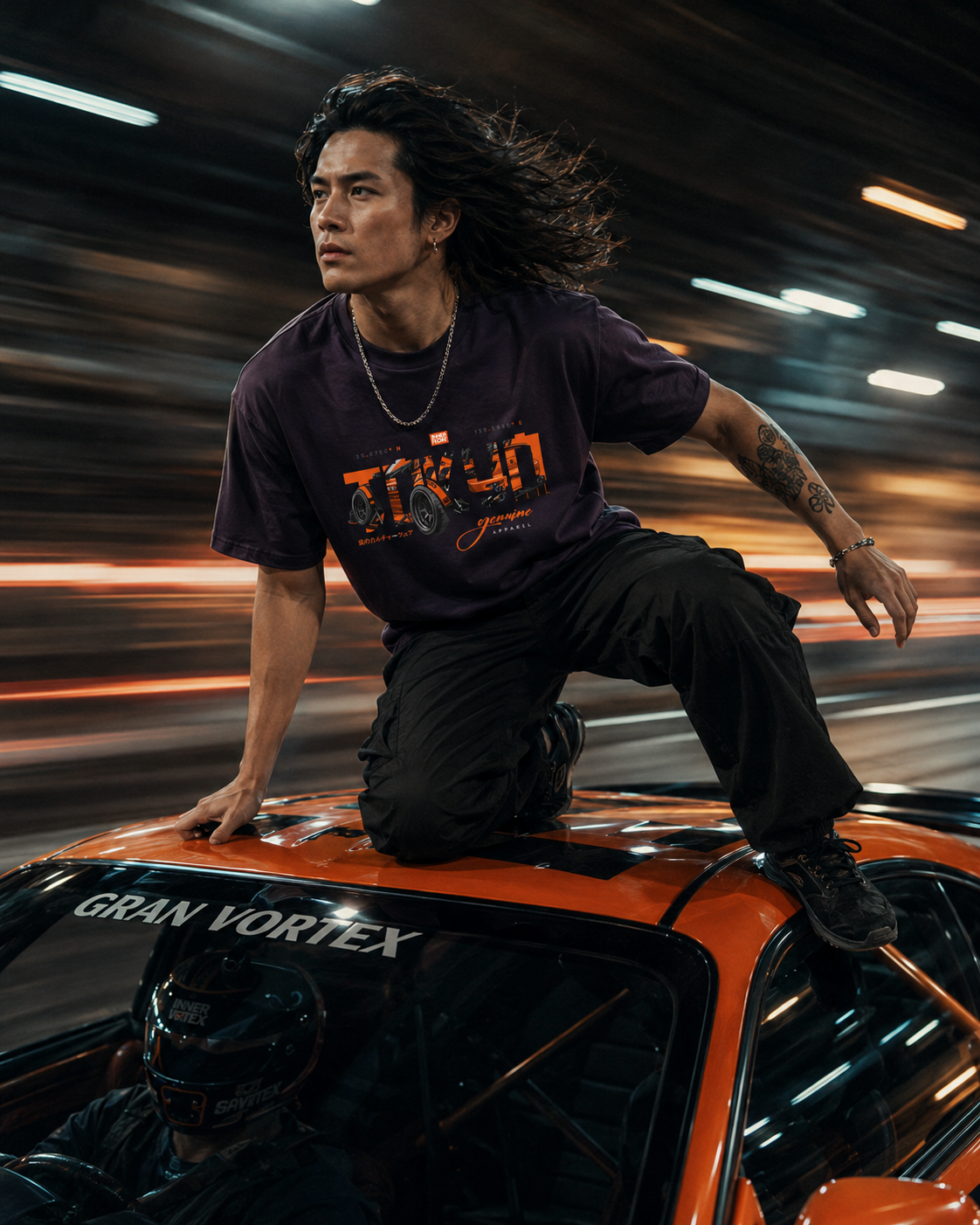 Tokyo Midnight Skyline Tee - Dark Style graphic tee photo