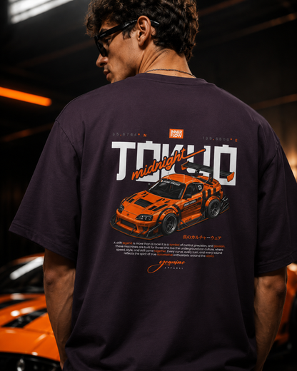 Tokyo Midnight Skyline Tee - Dark Style graphic tee photo