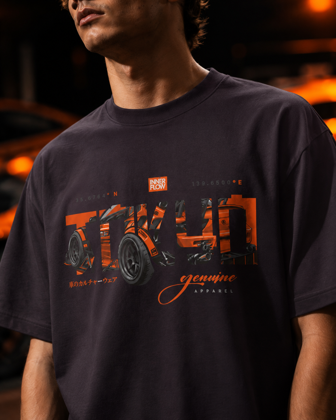 Tokyo Midnight Skyline Tee - Dark Style graphic tee photo