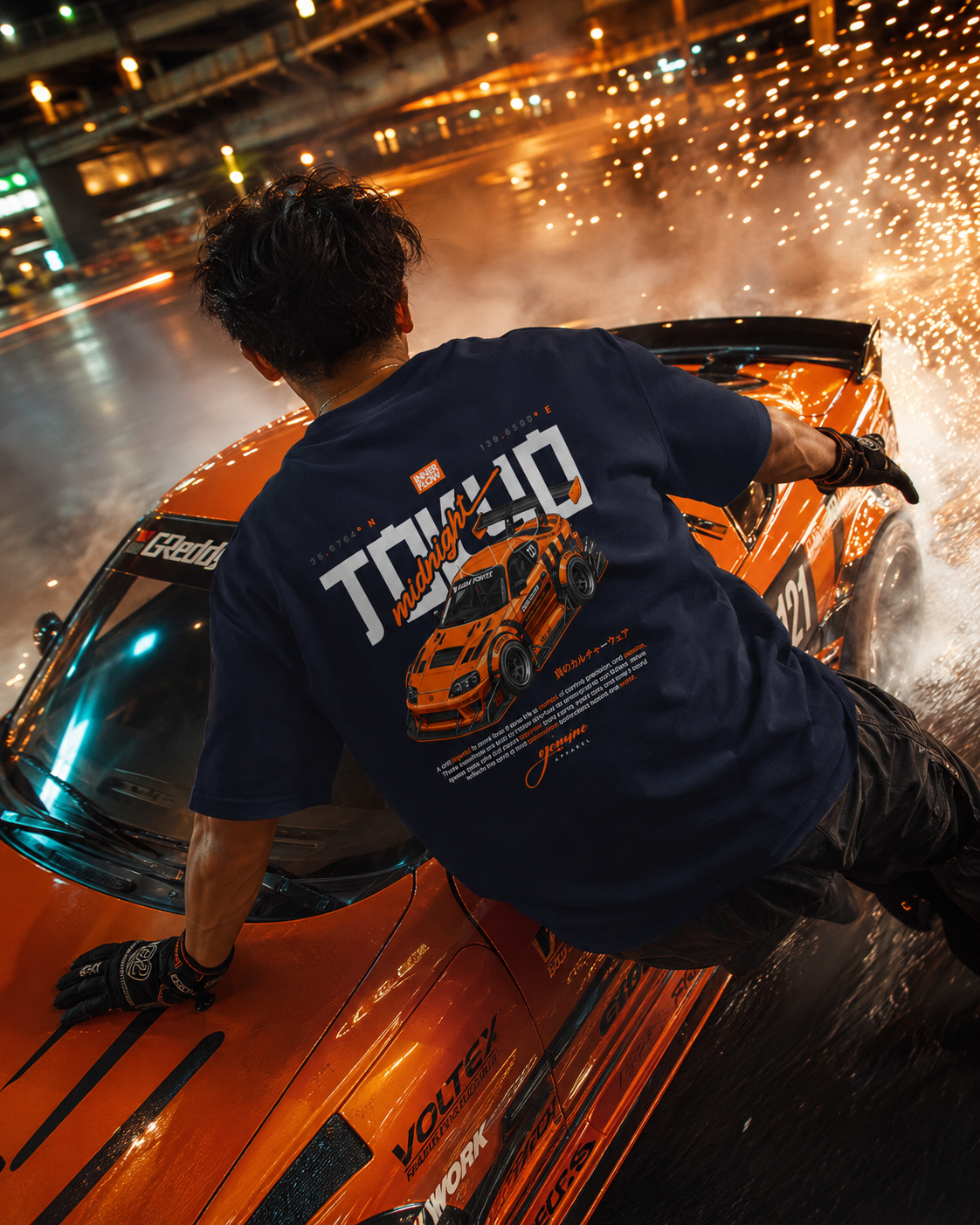 Tokyo Midnight Skyline Tee - Dark Style graphic tee photo