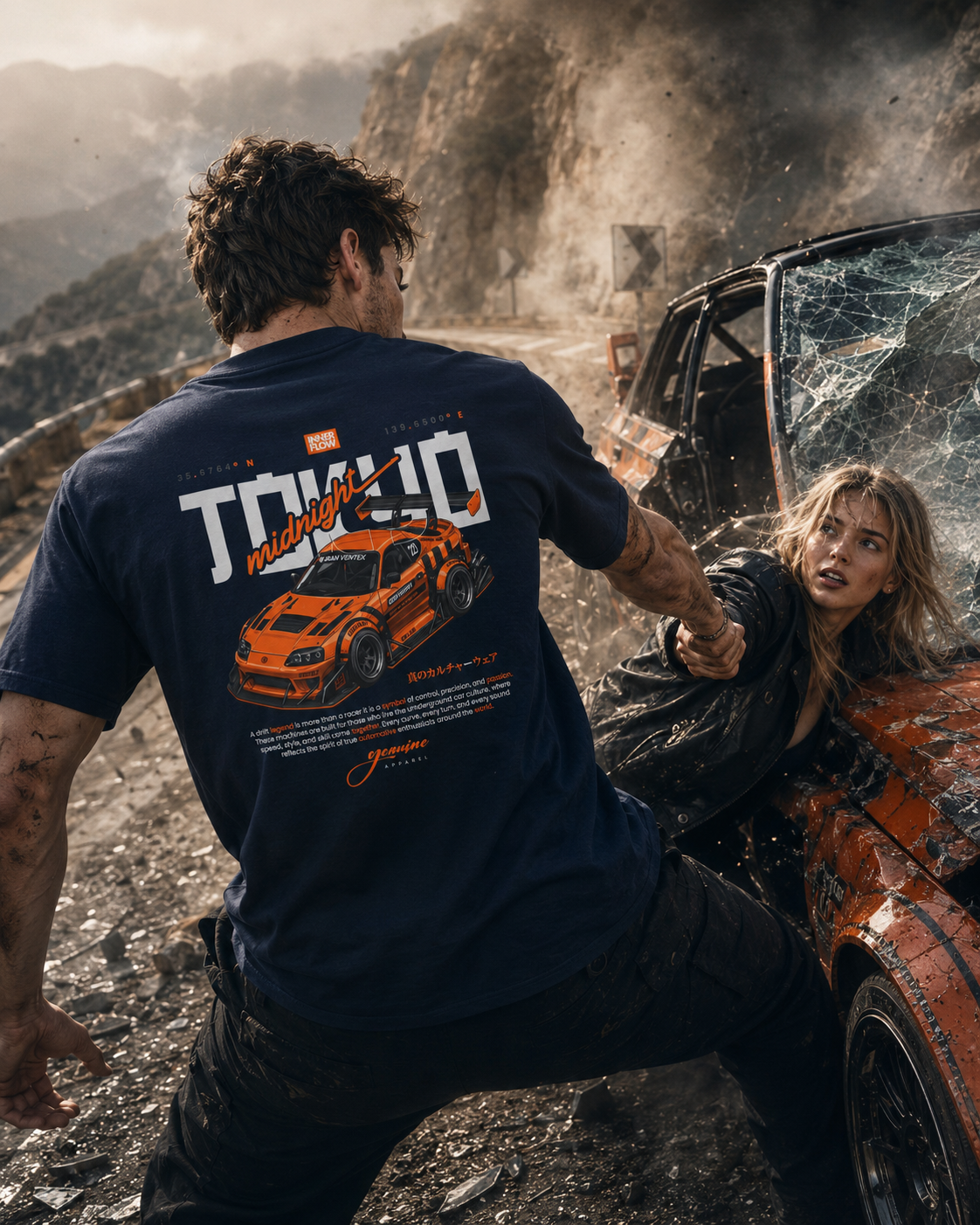 Tokyo Midnight Skyline Tee - Dark Style graphic tee photo