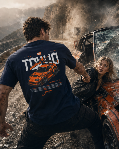 Tokyo Midnight Skyline Tee - Dark Style graphic tee photo