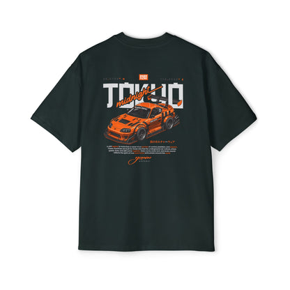 Tokyo Midnight Skyline car tee | Racing Graphic Tee | Dark Style