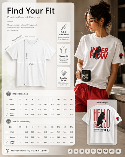 Hello Darkness Crow T-Shirt | Inner Flow Graphic Tee, Gothic Coffee Design