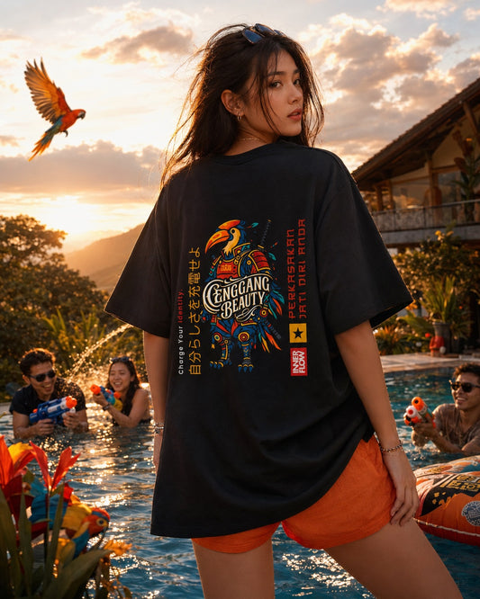 Colorful Toucan Illustration T-Shirt | Enggang Beauty Graphic Tee (anime T shirts)