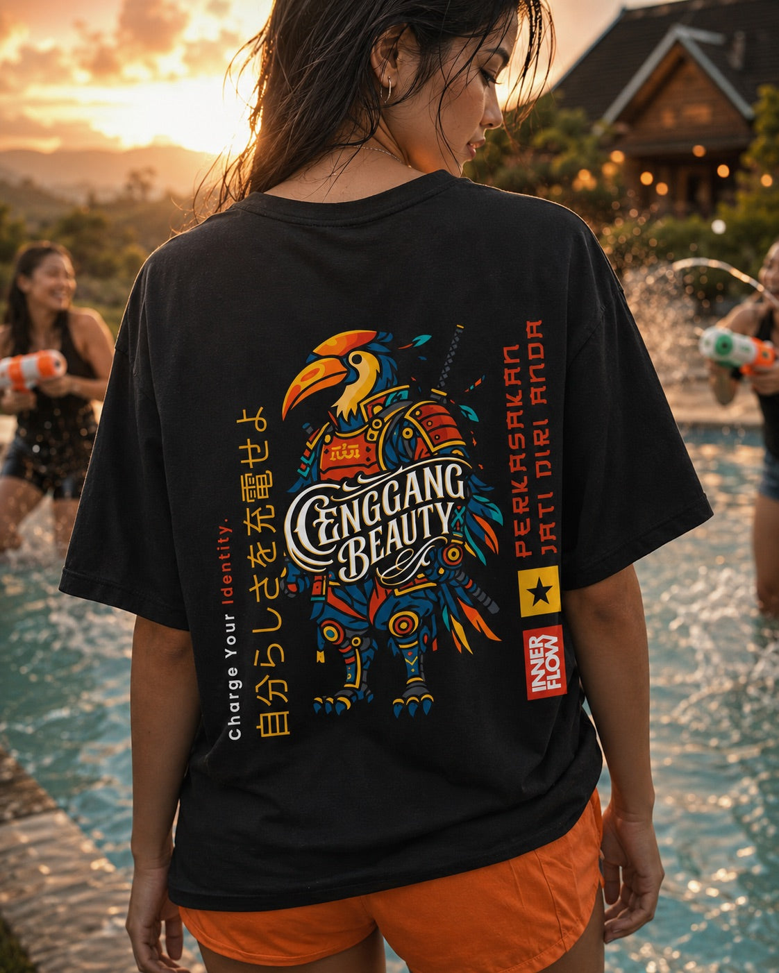 Colorful Toucan Illustration T-Shirt | Enggang Beauty Graphic Tee (anime T shirts)