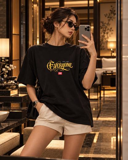 No For Everyone Typography T-Shirt - Black