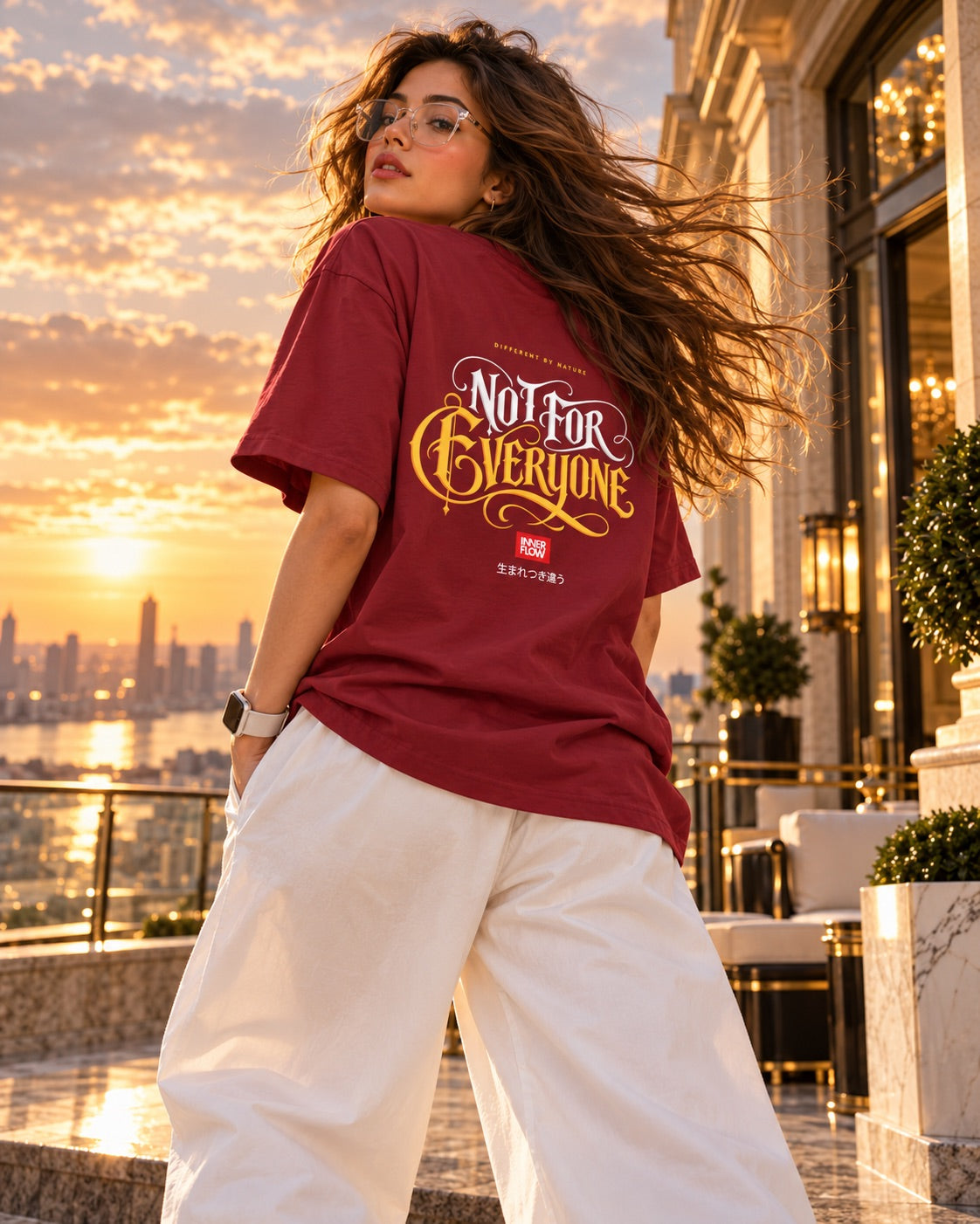 No For Everyone Typography T-Shirt - Burgundy