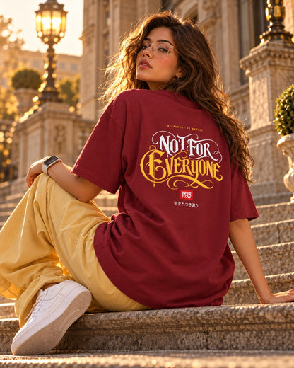 No For Everyone Typography T-Shirt - Burgundy