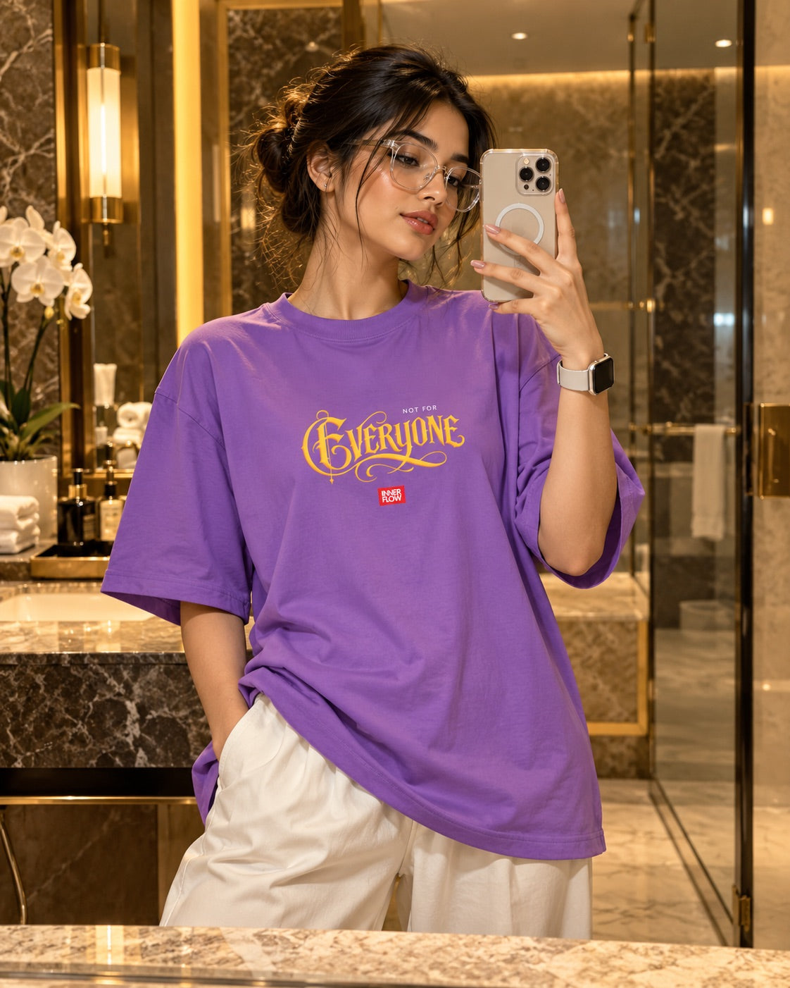 No For Everyone Typography T-Shirt - Purple