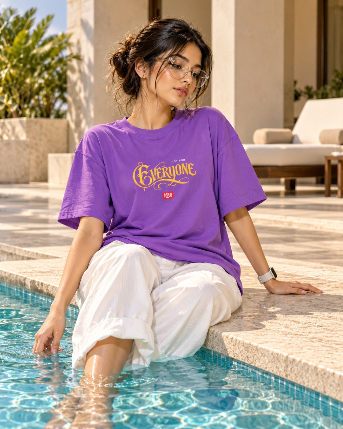 No For Everyone Typography T-Shirt - Purple