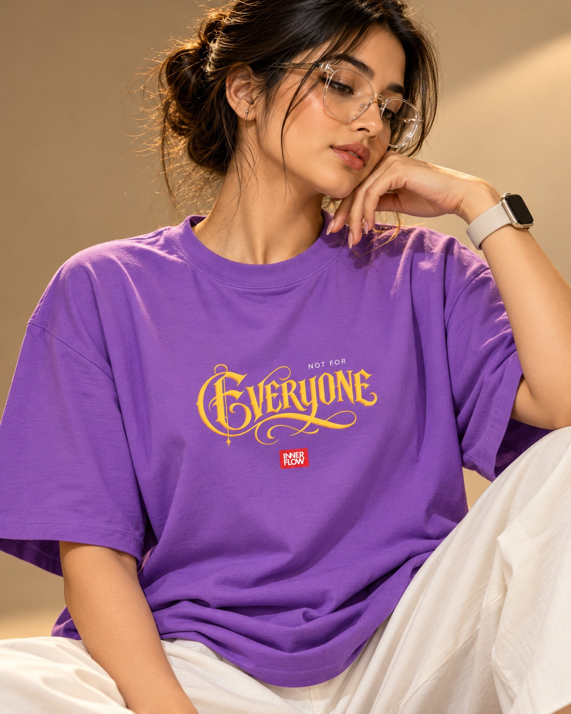 No For Everyone Typography T-Shirt - Purple
