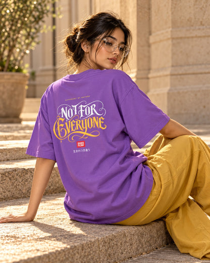 No For Everyone Typography T-Shirt - Purple