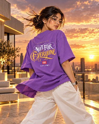 No For Everyone Typography T-Shirt - Purple