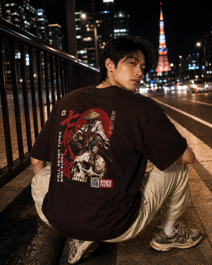 Samurai Skull Rider T-Shirt | Japanese Warrior Graphic Tee | Dark