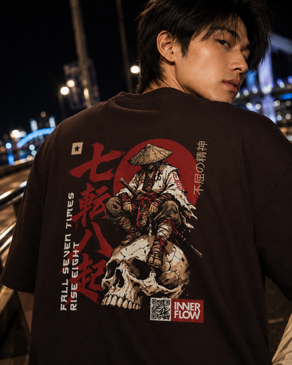 Samurai Skull Rider T-Shirt | Japanese Warrior Graphic Tee | Dark