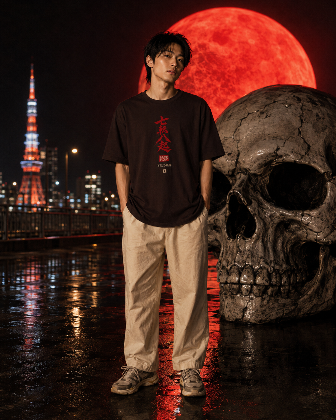 Samurai Skull Rider T-Shirt | Japanese Warrior Graphic Tee | Dark