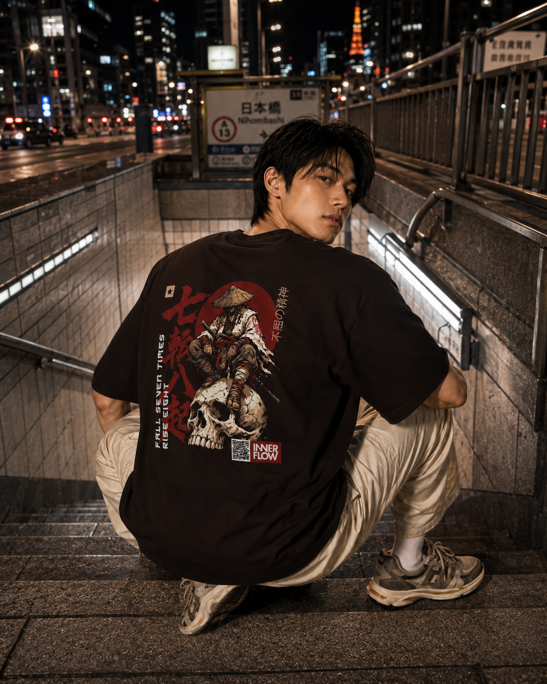 Samurai Skull Rider T-Shirt | Japanese Warrior Graphic Tee | Dark