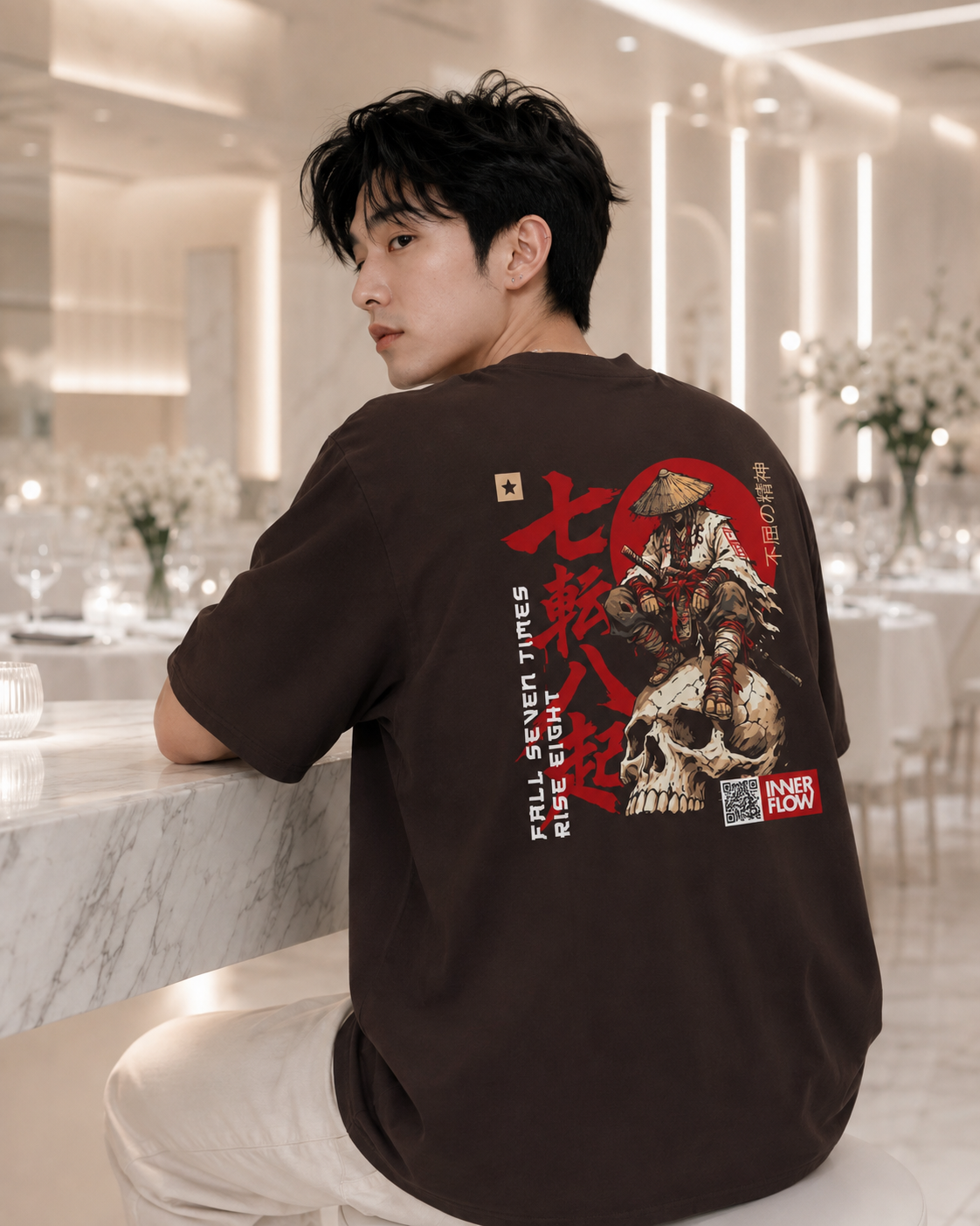 Samurai Skull Rider T-Shirt | Japanese Warrior Graphic Tee | Dark
