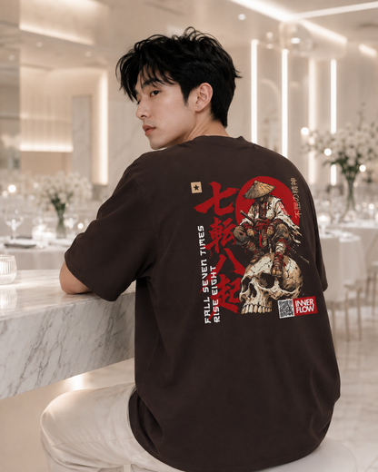 Samurai Skull Rider T-Shirt | Japanese Warrior Graphic Tee | Dark