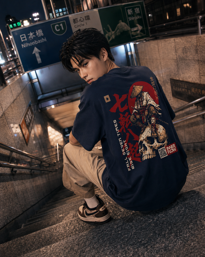 Samurai Skull Rider T-Shirt | Japanese Warrior Graphic Tee | Dark