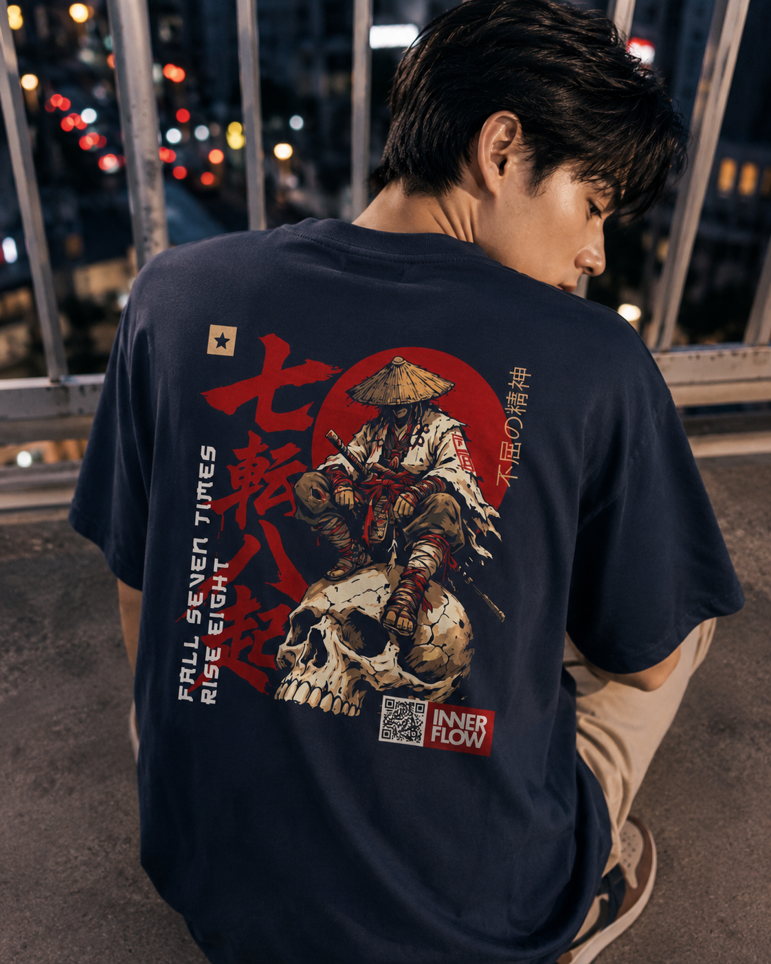 Samurai Skull Rider T-Shirt | Japanese Warrior Graphic Tee | Dark