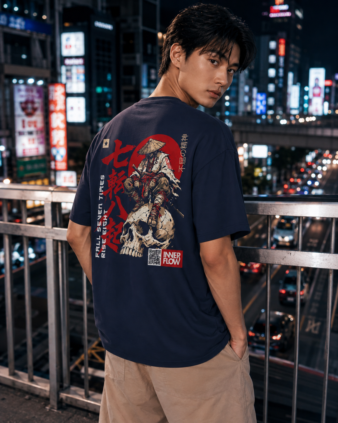 Samurai Skull Rider T-Shirt | Japanese Warrior Graphic Tee | Dark