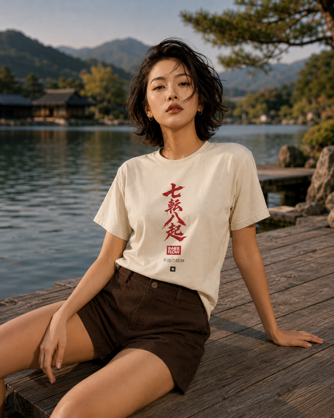 Samurai Skull Rider T-Shirt | Japanese Warrior Graphic Tee | Light Colour