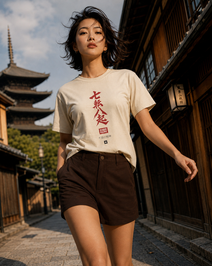 Samurai Skull Rider T-Shirt | Japanese Warrior Graphic Tee | Light Colour