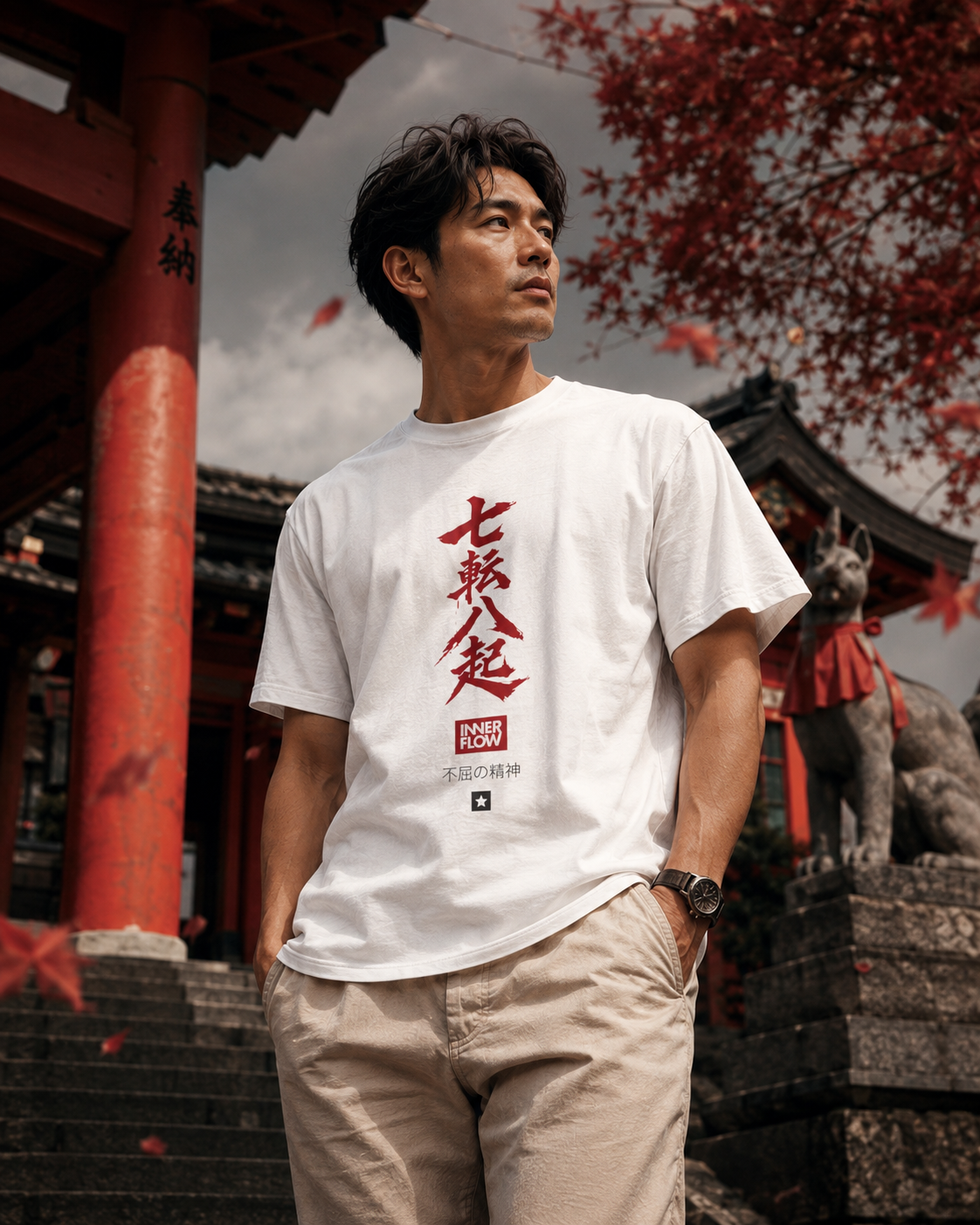 Samurai Skull Rider T-Shirt | Japanese Warrior Graphic Tee | Light Colour