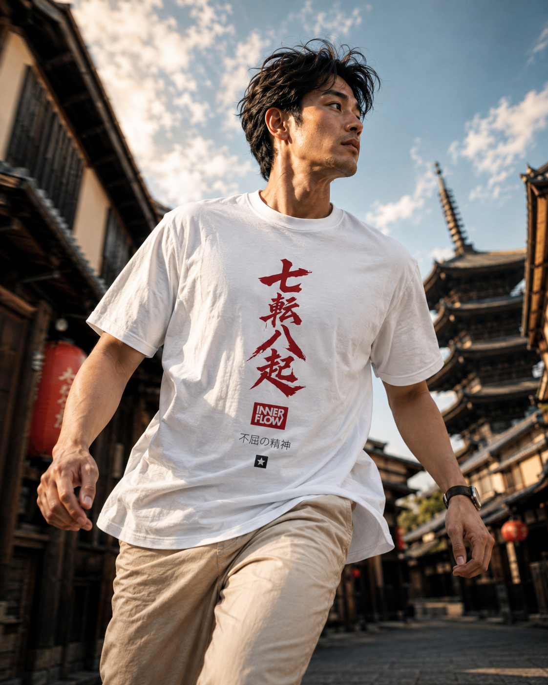 Samurai Skull Rider T-Shirt | Japanese Warrior Graphic Tee | Light Colour