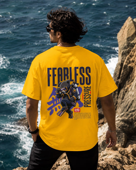 Fearless Pressure scuba diver graphic T-Shirt | Japanese kanji streetwear