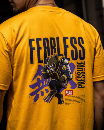 Fearless Pressure scuba diver graphic T-Shirt | Japanese kanji streetwear