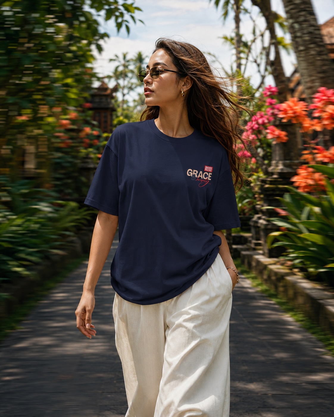 Grace floral portrait Tee | Vintage modern grace graphic tshirt women