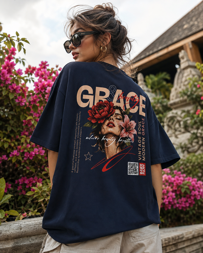 Grace floral portrait Tee | Vintage modern grace graphic tshirt women