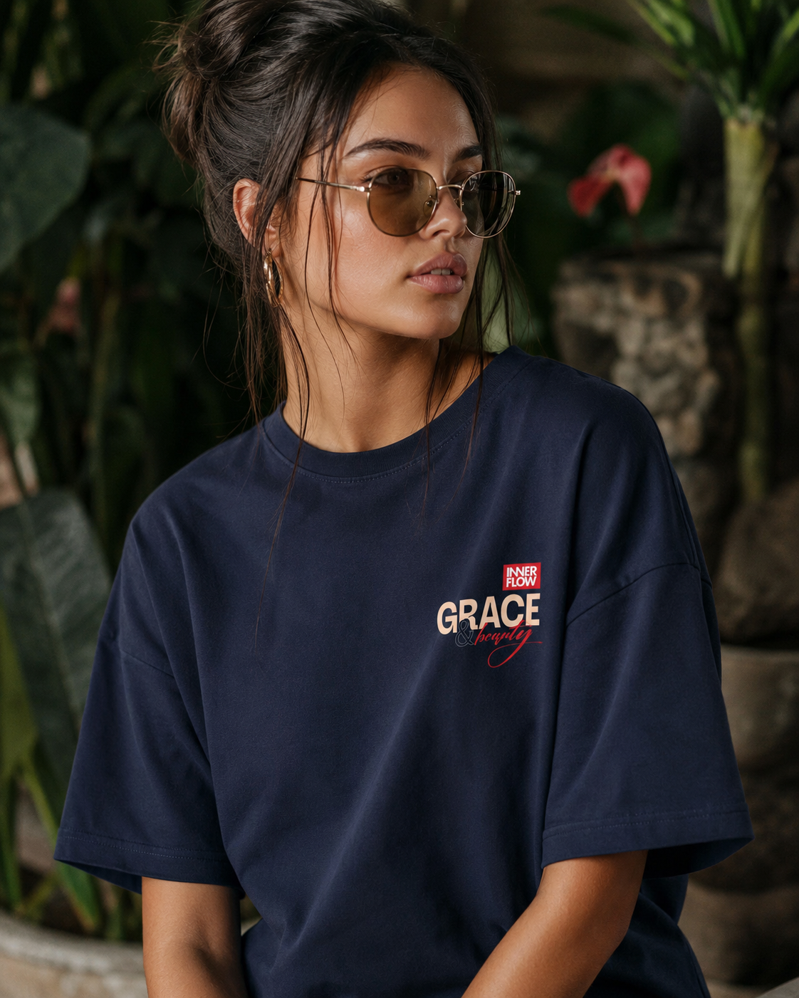 Grace floral portrait Tee | Vintage modern grace graphic tshirt women