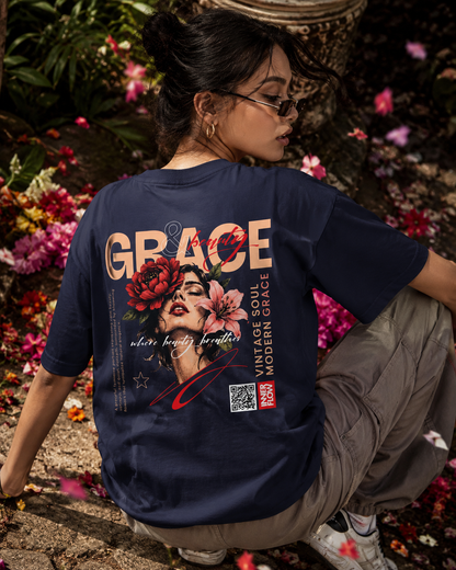 Grace floral portrait Tee | Vintage modern grace graphic tshirt women