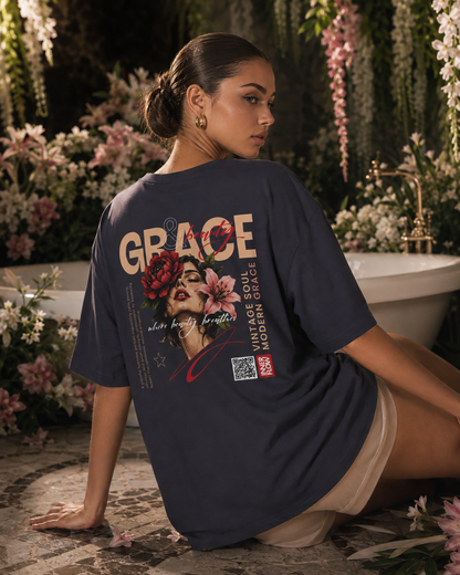 Grace floral portrait Tee | Vintage modern grace graphic tshirt women