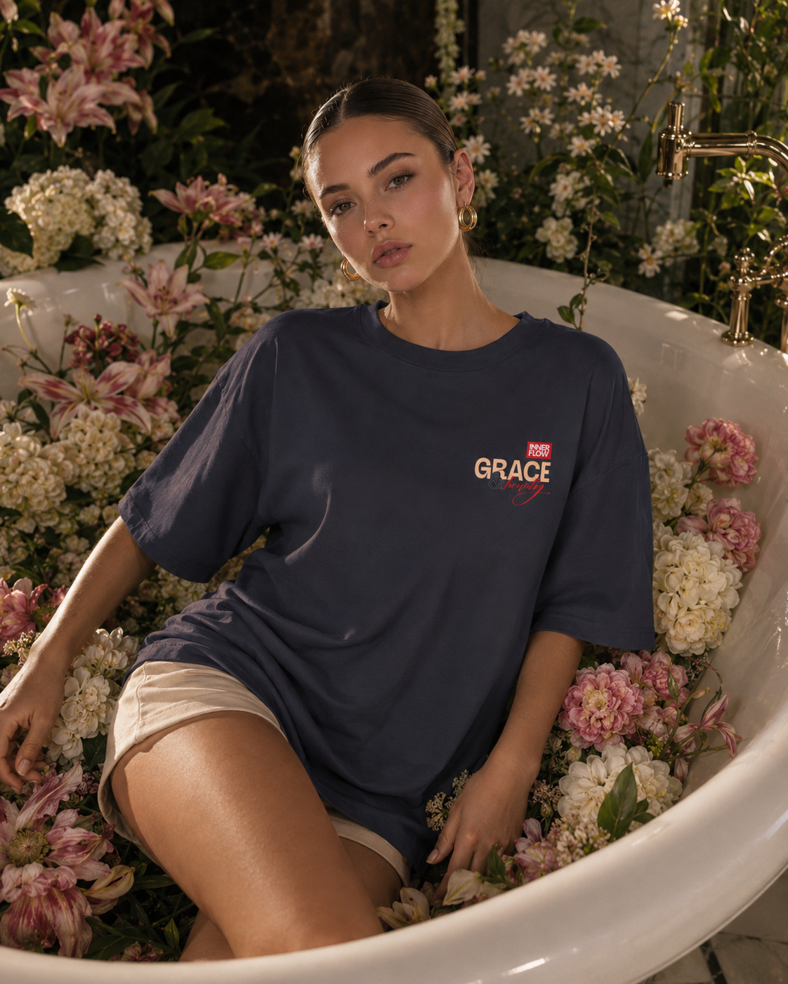 Grace floral portrait Tee | Vintage modern grace graphic tshirt women