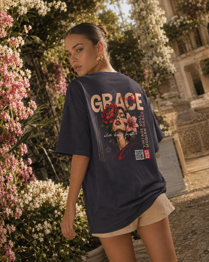 Grace floral portrait Tee | Vintage modern grace graphic tshirt women