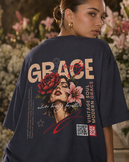 Grace floral portrait Tee | Vintage modern grace graphic tshirt women