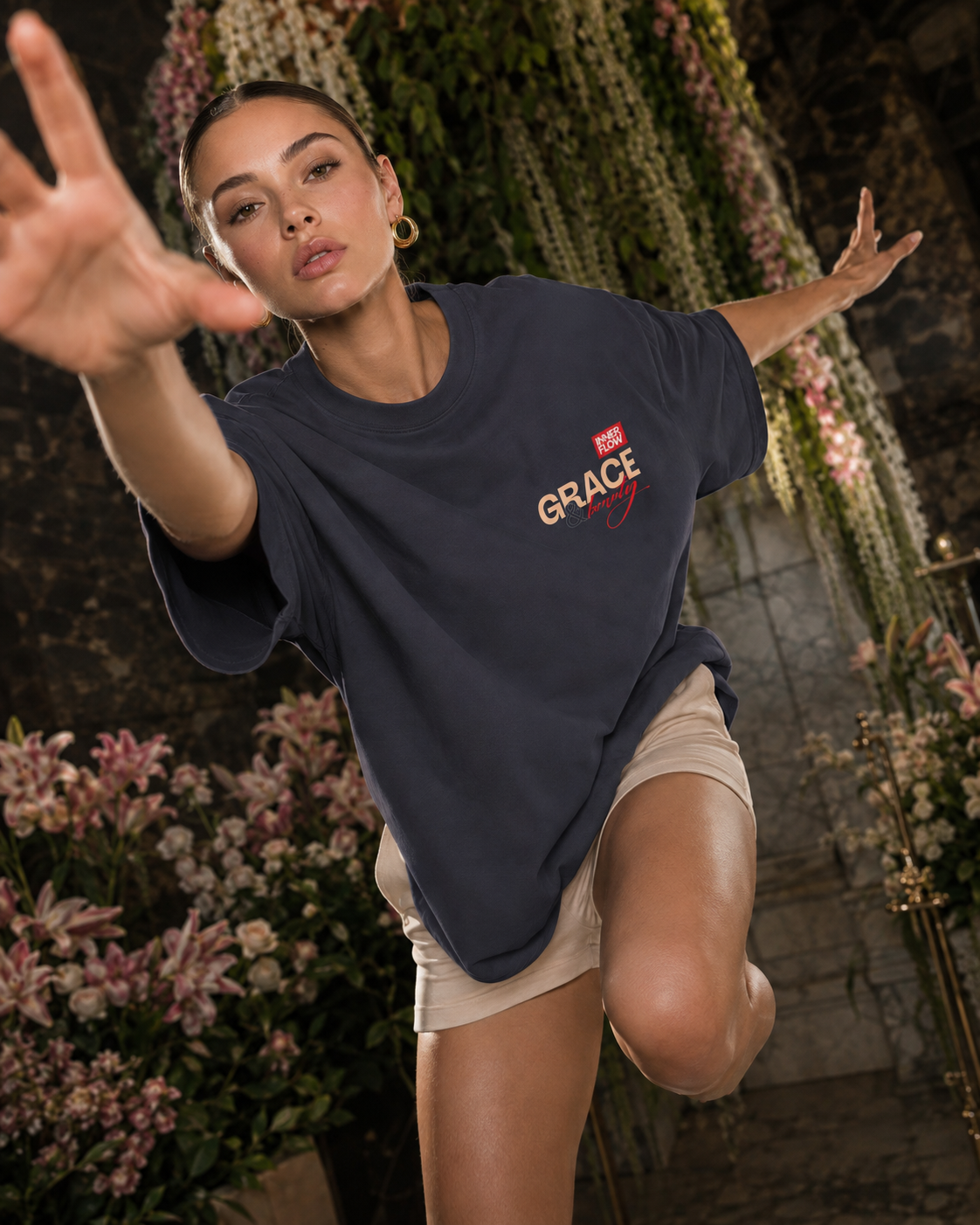 Grace floral portrait Tee | Vintage modern grace graphic tshirt women