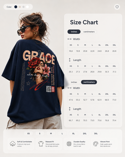 Grace floral portrait Tee | Vintage modern grace graphic tshirt women